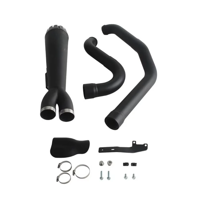 Big Bore Stepped Head Pipes 2-into-1 Motorcycle Exhaust System Steel Muffler for 2017-2025 Electra Road 3