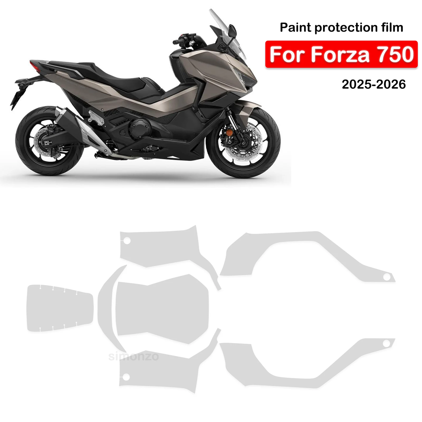 2025 ل فورزا 750 طبقة حماية الطلاء بولي يوريثان هدية حماية خزان الوقود طبقة حماية لهوندا موتو PPF عدة