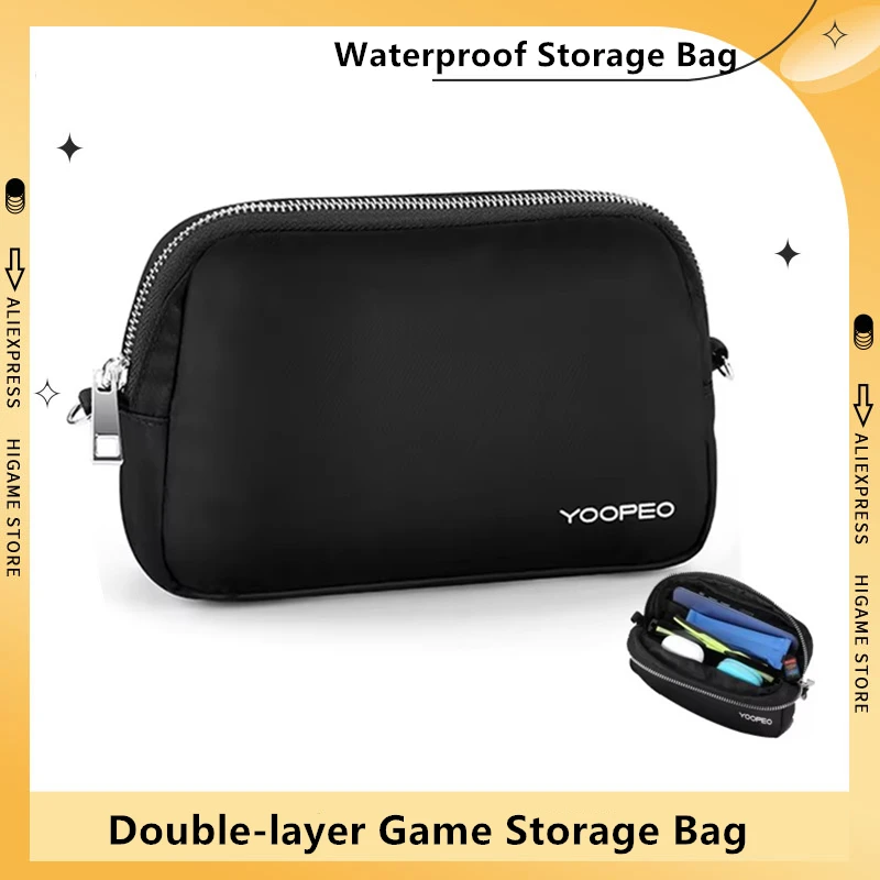 Double-layer Game Storage Bag For Nintendo Switch Oled Multifunctional Waterproof Storage Bag For Phone Cable Light Handbag