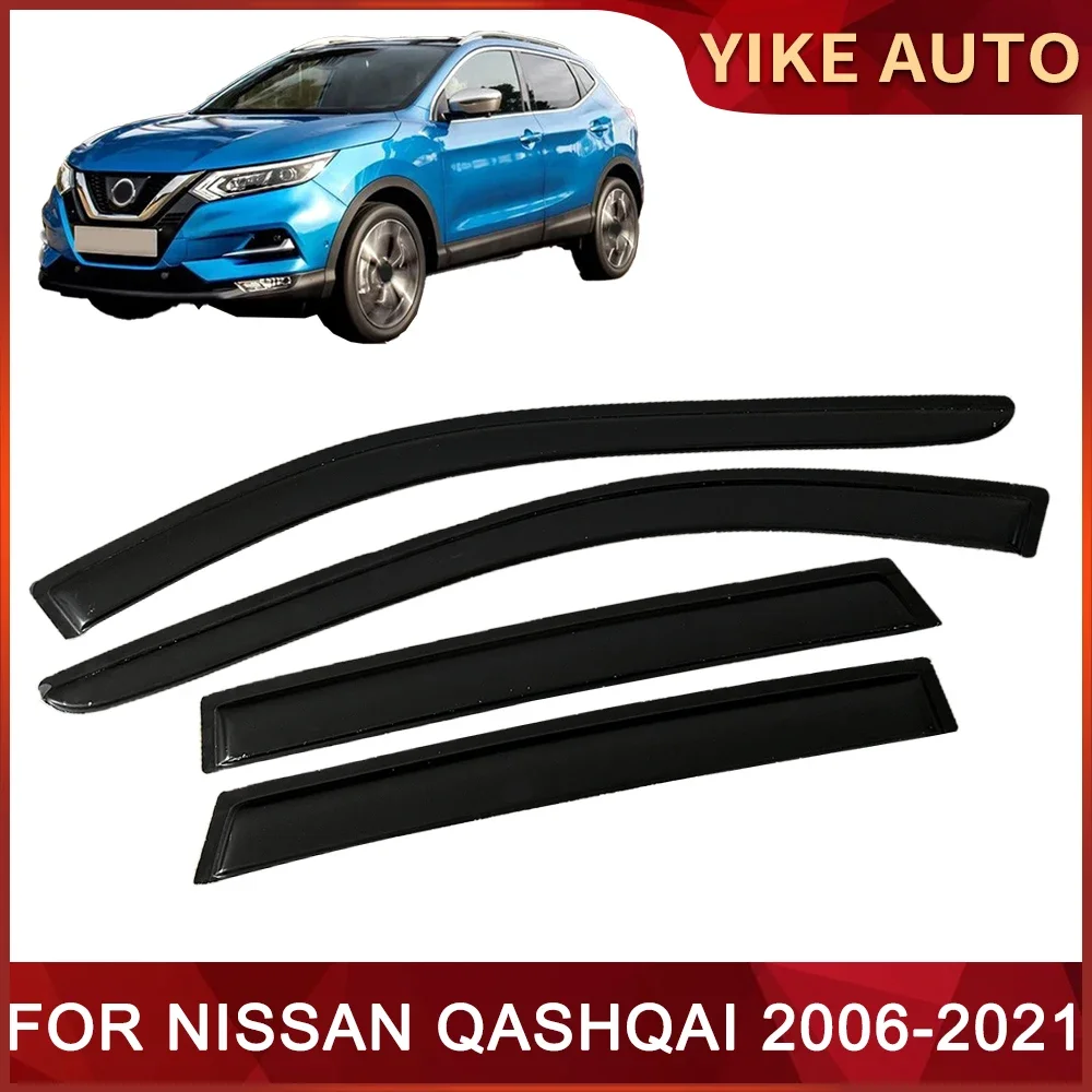 

Оконный козырек для NISSAN QASHQAI J10 J11 J12 2006-2024, дверной козырек с защитой от ветра, солнца, дождя, боковые оконные дефлекторы авто