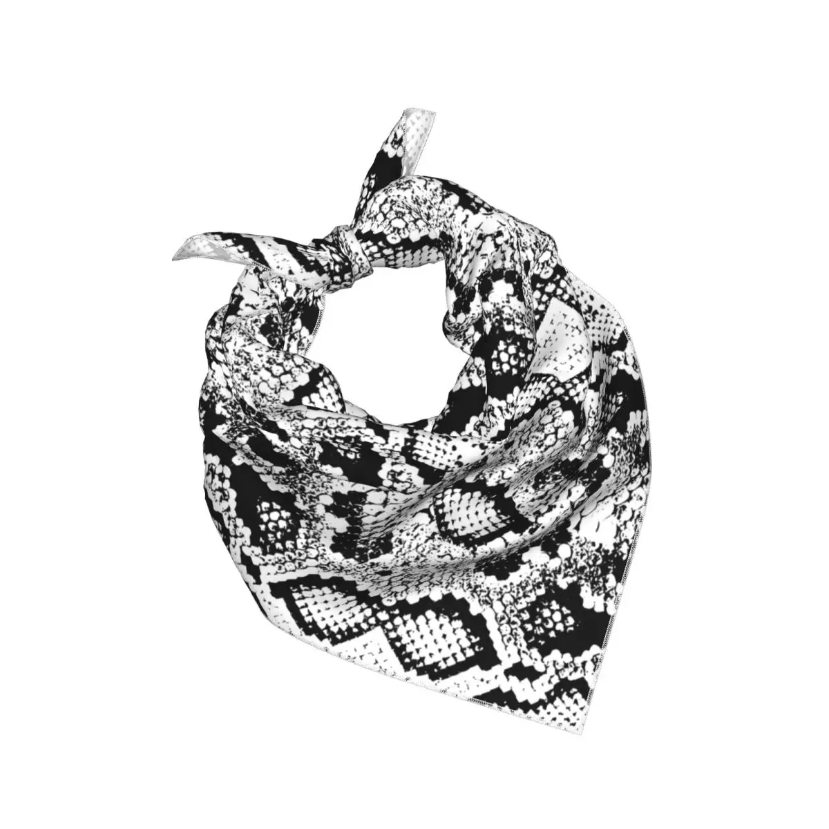 Silk-Like Smooth Square Scarf for Women Snake Skin Scales Texture Satin Imitated Silk Neckerchief Versatile Headscarf