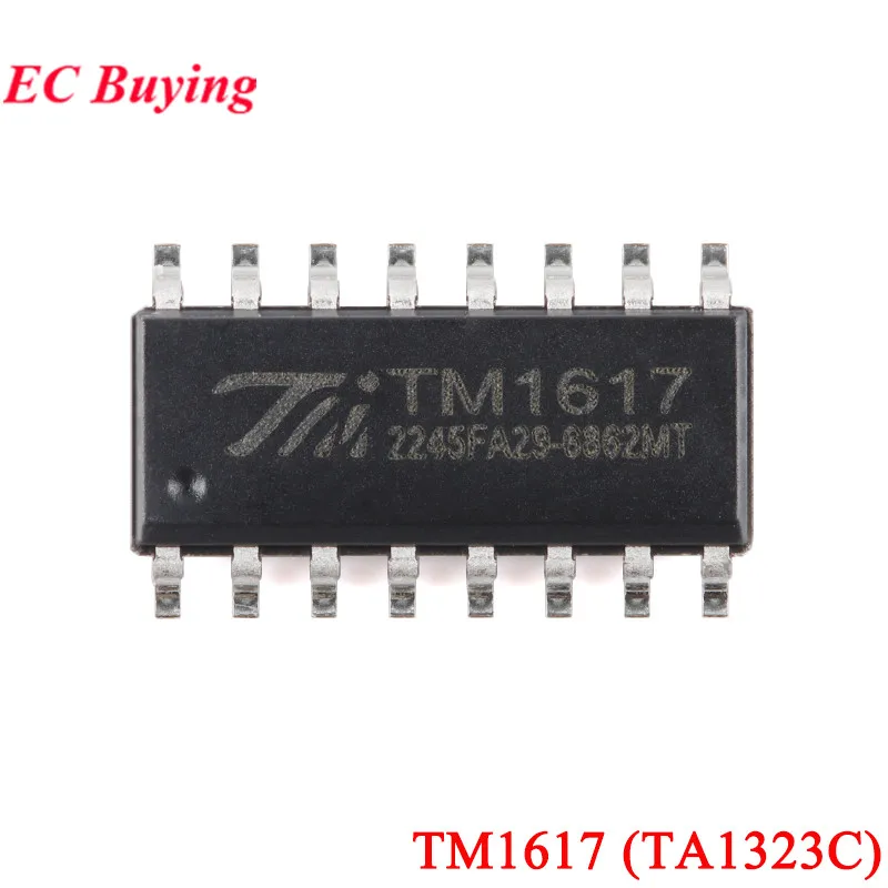 10Pcs/1pc TM1617 (TA1323C) SOP-16 1617 SOP16 with Keyboard Scan Interface LED Drive Control IC Chip New Original