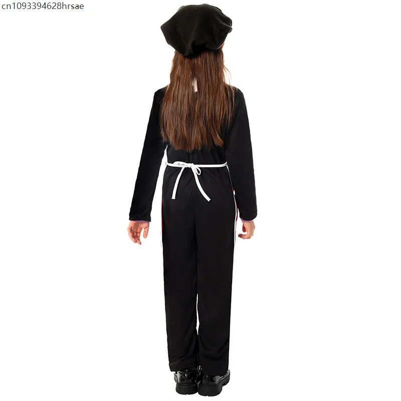 幼児女の子水彩ペイントパレットプリントエプロンベレー帽衣装子供アーティスト画家ドレスアップハロウィンコスチューム子供用