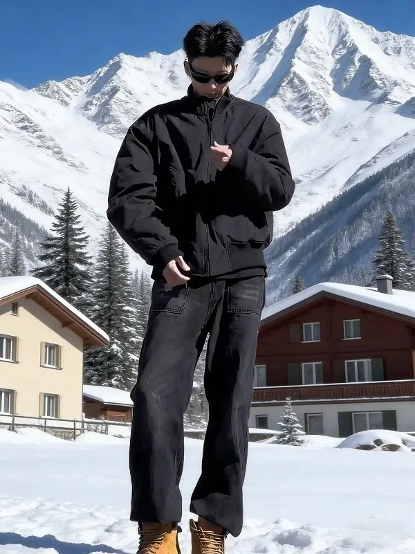 

Мужская зимняя утепленная куртка Bla American Style из хлопка с воротником, в стиле авиационной куртки, Cleanfit, из полиэфирного волокна