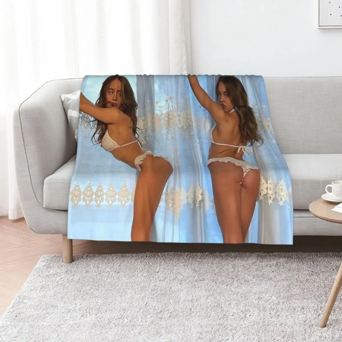 sydney Sweeney эстетическое одеяло с лохматыми волосами для малышей, летние одеяла