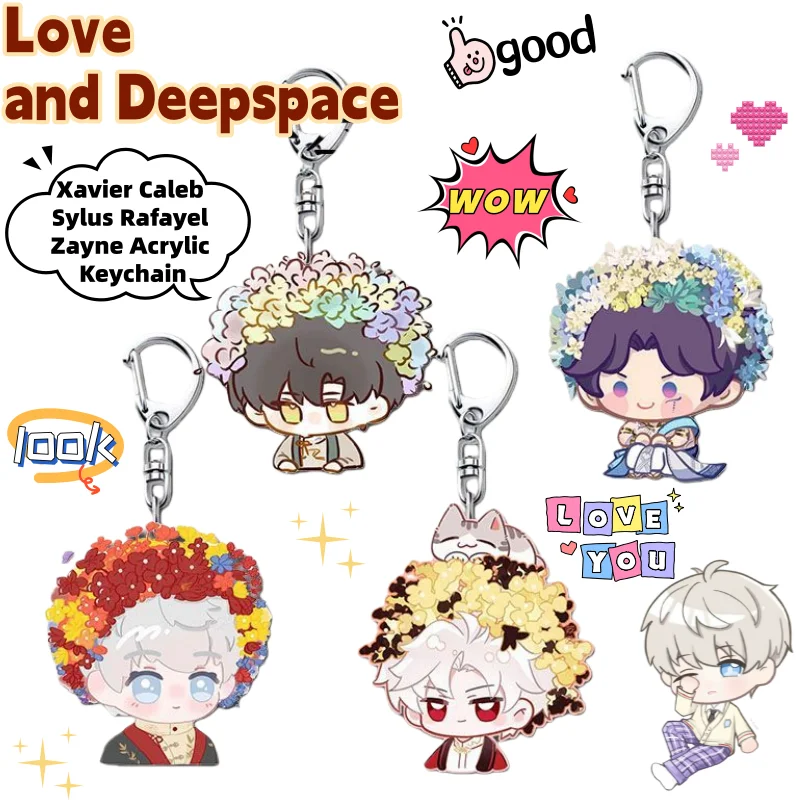 Gantungan Kunci Akrilik Kreatif Lucu Xavier Caleb Sylus Rafayel Zayne Love and Deepspace, Aksesoris Animasi, Dekorasi Tas Ransel, Hadiah