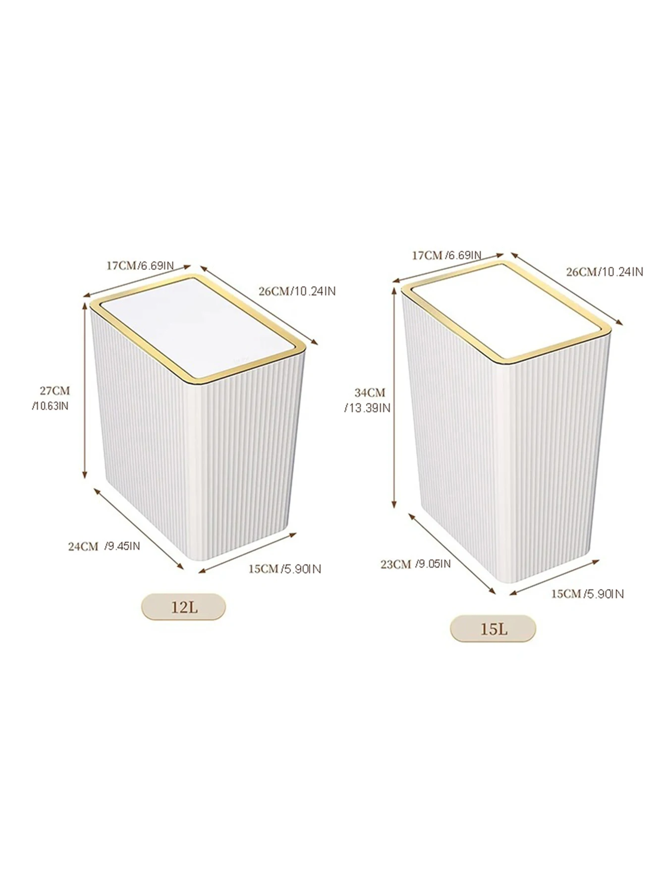 Narrow Press Trash Can Nordic Covered Garbage Waste Bins Waterproof Bathroom Living Room Kitchen Wastebasket Household Accessary