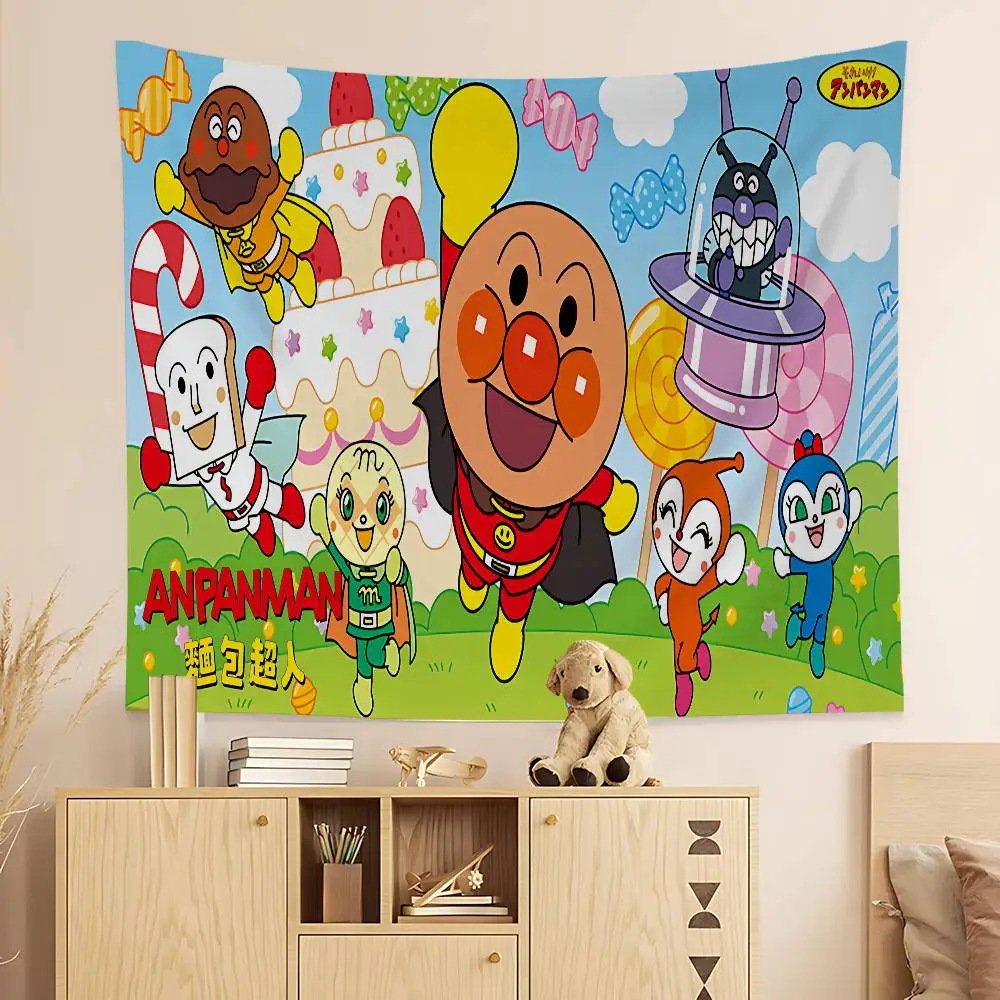 Classic Anime A-Anpanman-Cartoon Colorful Tapestry Wall Hanging Bohemian Wall Tapestries Mandala Wall Art Decor