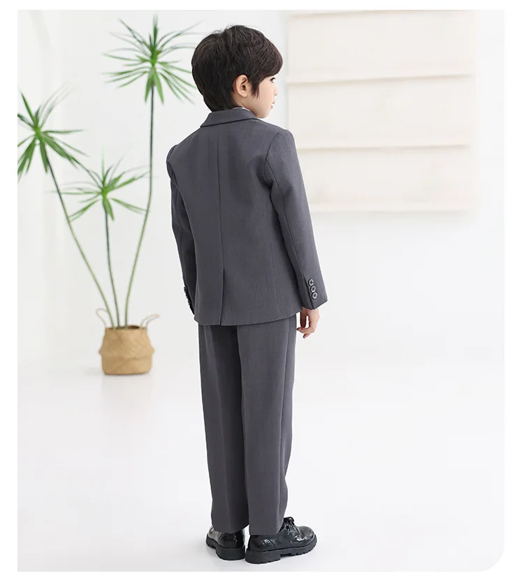 Anzug-Set für Jungen, Kinder-Blazer-Outfit, Blumenjungen-Hochzeitsanzug, Kostüm für Klavierauftritte bei Geburtstagsfeiern und formellen Anlässen – Detail 9