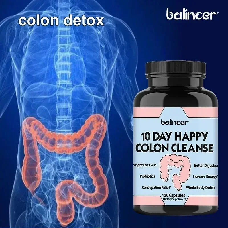 10-Day Super Colon Cleanse Digestive Support - Relieves Constipation, Reduces Bloating, with Probiotics, Senna & Psyllium Husk