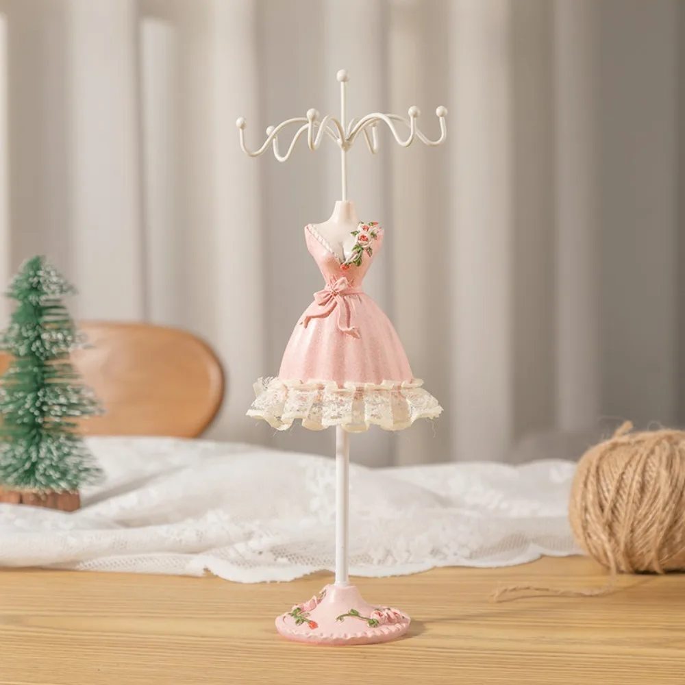 

Organizer Rack Dress Model Jewelry Display Rack Princess Luxury Necklace Mannequin Display Stand Lace Rose