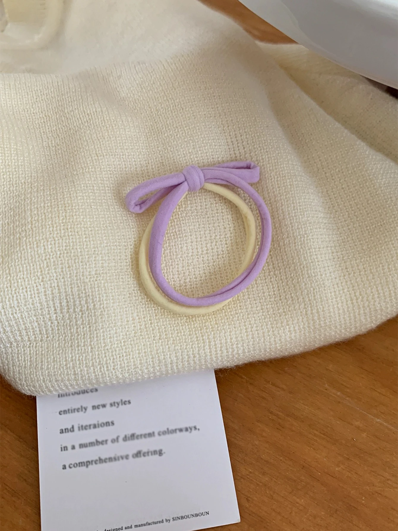 5 pcs ins high elasticity seamless hair bands tie ponytail bow towel ring cream color double strand headband leather band suitab