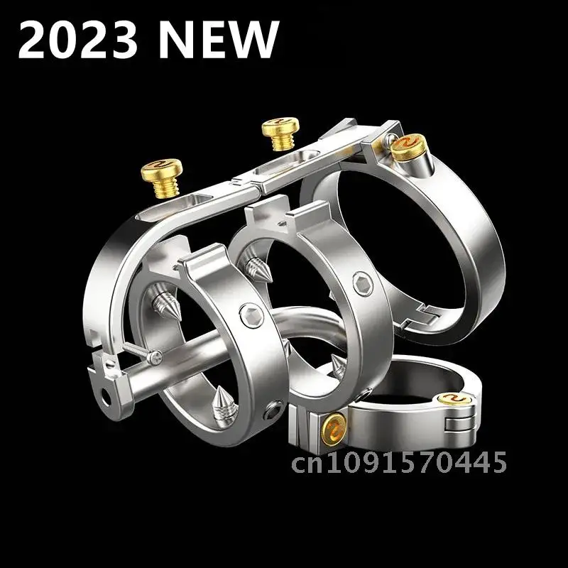 New Male Stainless Steel Chastity Lock Steampunk Multifunctional Invisible Wear CB Lock Urethra Stimulation Adult Sex Toys