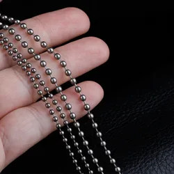 Fashion 3mm TA1 Pure Titanium Military Army Ball Bead Chain Necklace for Men Women Anti-allergy 26 inch Length