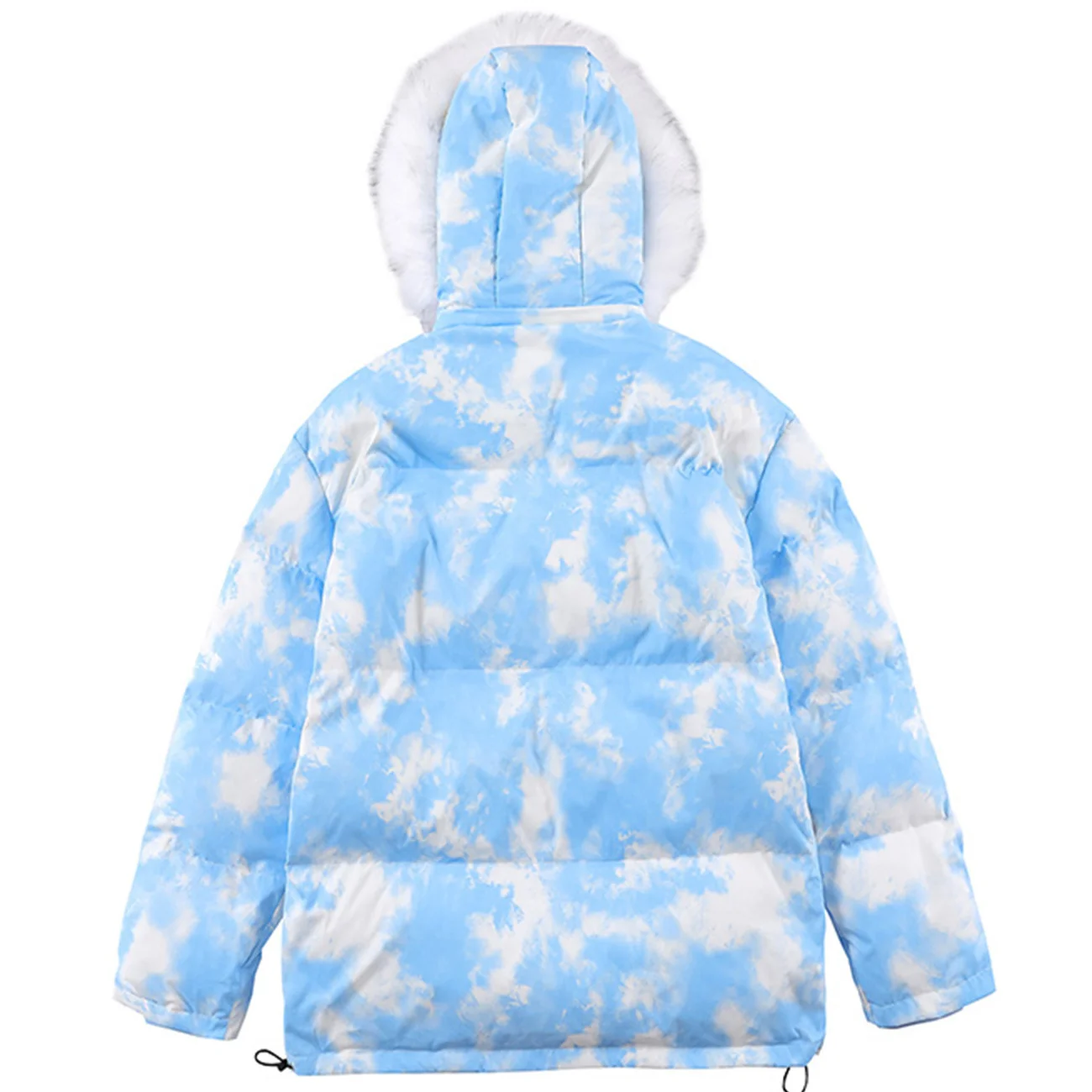 Oversize harajuku parka casaco de inverno para baixo jaqueta 2022 céu azul rosa zip up hoodie masculino feminino lã grosso outwear streetwear