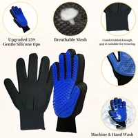 2 Pcs Cleaning Gloves Suitable for Hair Removal Tools for Dogs Cats Pet Massage and Caressing Gloves, Hair Removal Glove Brush 2