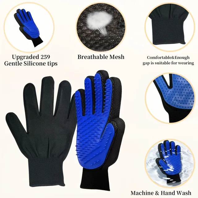 2 Pcs Cleaning Gloves Suitable for Hair Removal Tools for Dogs Cats Pet Massage and Caressing Gloves, Hair Removal Glove Brush 2 2 Pcs Cleaning Gloves Suitable for Hair Removal Tools for Dogs Cats Pet Massage and Caressing Gloves, Hair Removal Glove Brush 2