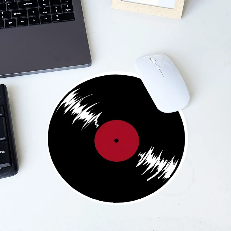 Vinyl Record Round Mouse Pad  Music Small Desk Mat Non-Slip Rubber Office Home Mouse Mat Carpet Pc Decor Pad for Computer Table