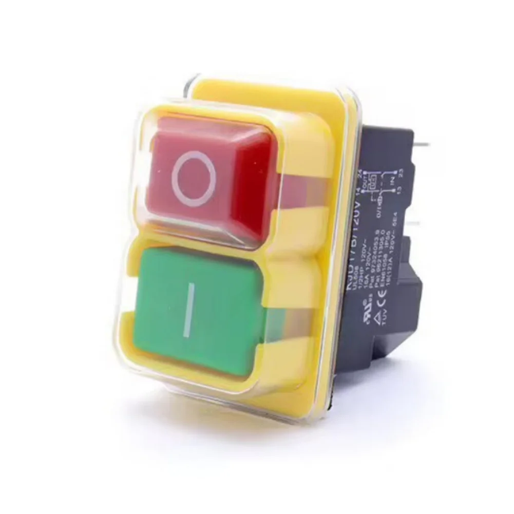 16A 120V 4 Pin Electromagnetic Switch IP55 Waterproof Push Button For Industrial Machine Tools And Slicers KJD17B