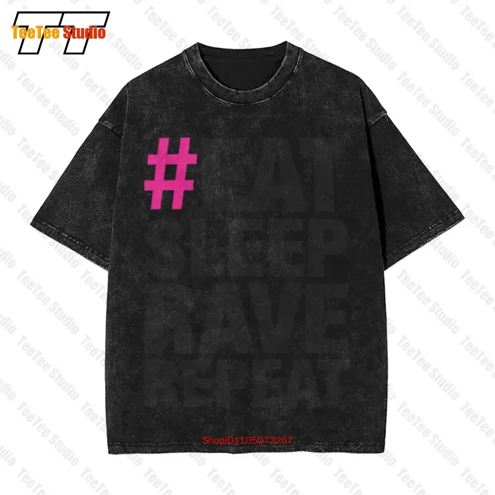 

Винтажная футболка большого размера Eat Sleep Rave Repeat ZV13