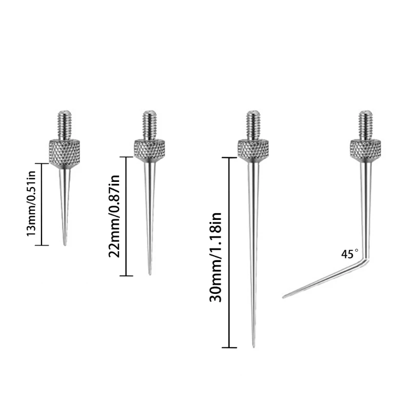 Needle Contact Point Sets for Dial Indicators Depth Gauge 4-48UNF Thread Shank 0.15mm 0.3mm 1.0mm 1.5mm 2.0mm Diameter