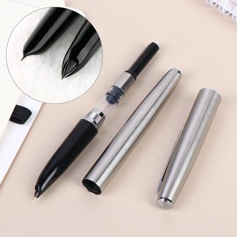 911 Steel Fountain Pen With 0.38mm Extra Fine Nib Smooth Writing Inking Pens For Business Teacher Festival Gift