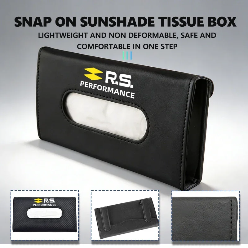 Caja de pañuelos para coche, tipo visera, soporte colgante para servilletas, dispensador de papel para Renault Dacia RS, Megan, Scenic, Logan, Laguna