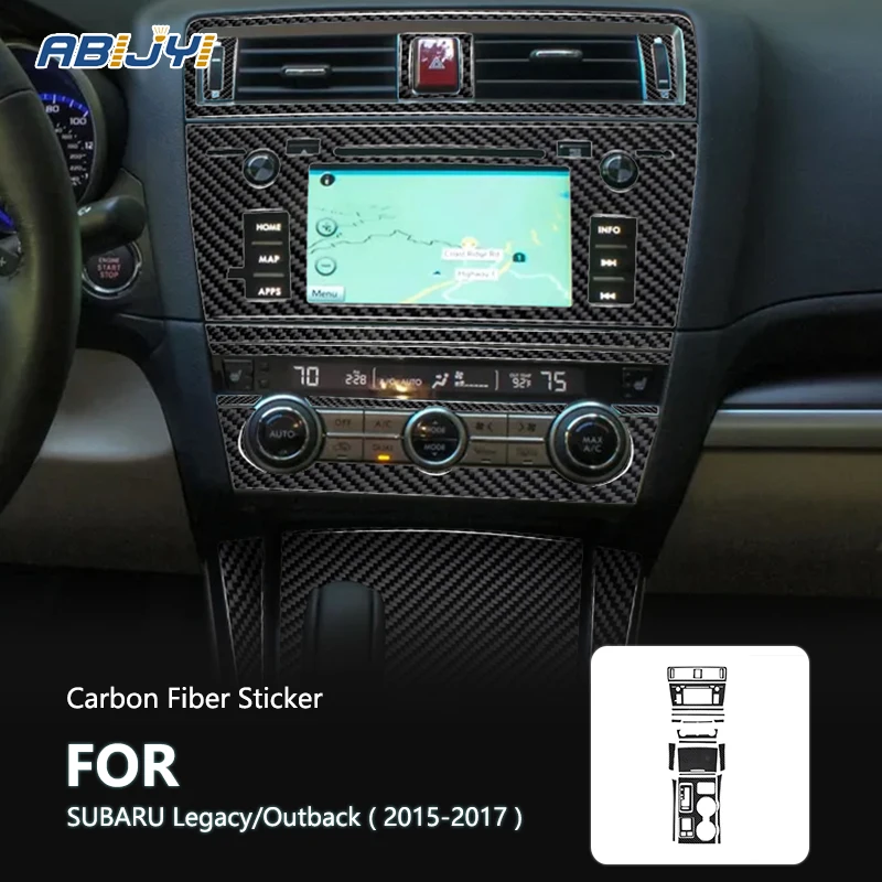 Center Console Set Carbon Fiber Stickers Decorative For Subaru Legacy Outback 2015 2016 2017 Car Interior Accessories