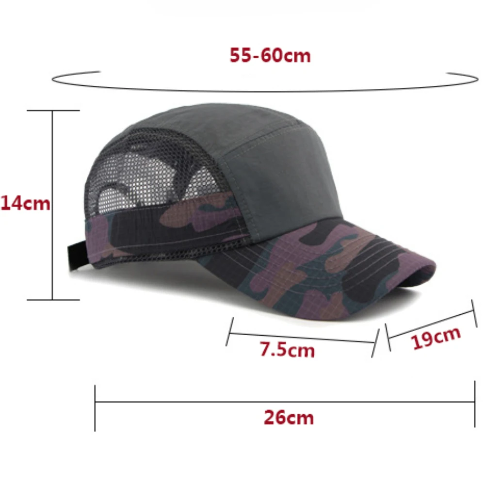 HT5089 Neue Frühling-Sommer Baseballkappe für Männer und Frauen Tarnmuster Sonnenkappen Unisex 6-Panel Baseballmütze Verstellbare Snapback-Kappe – Detail 1