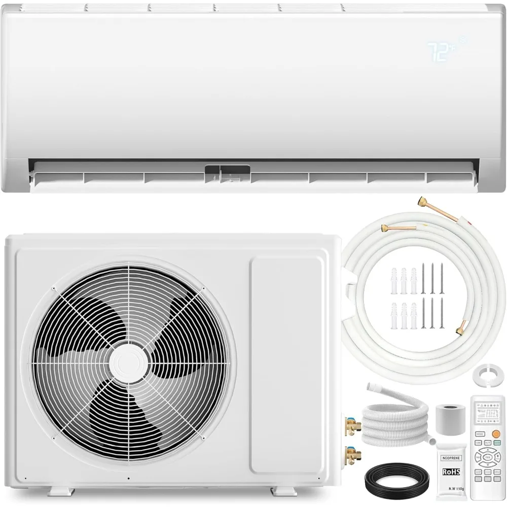 

9000 BTU Mini Split Air Conditioner ＆ Heat Pump - 110V/120V Wall Mount Ductless Inverter AC/Heating System - 19 SEER2, Ultra