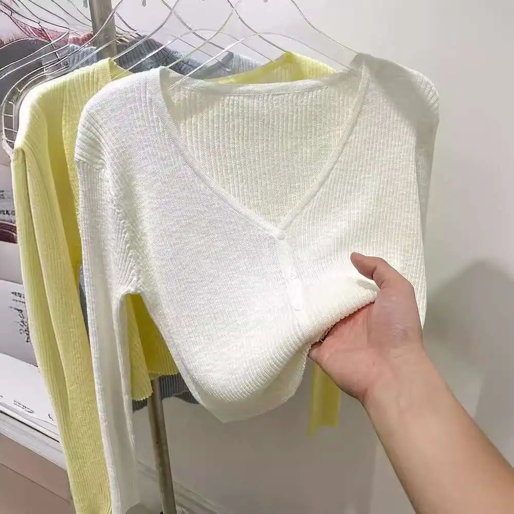 

Ультратонкий вязаный кардиган из бамбукового хлопка, женский летний топ из ледяного шелка Me Cover-Up Een Color Batwing Sve Sle