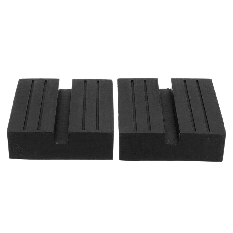 2Pcs Universal Car Slotted Lift Trolley Jack Disk Block Rubber Pad Guard Adapter