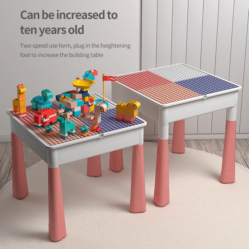 Multi Kids Activity Table Sensory Building Blocks Table for Toddlers ake Apart Toys with Storage Learning Montessori Autism Toys