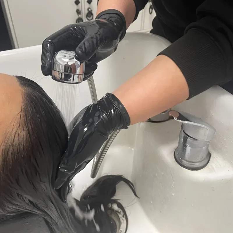 50/100 個使い捨て黒ニトリル手袋家庭用パウダーフリーラテックスフリークリーニング手袋タトゥー理髪ツール