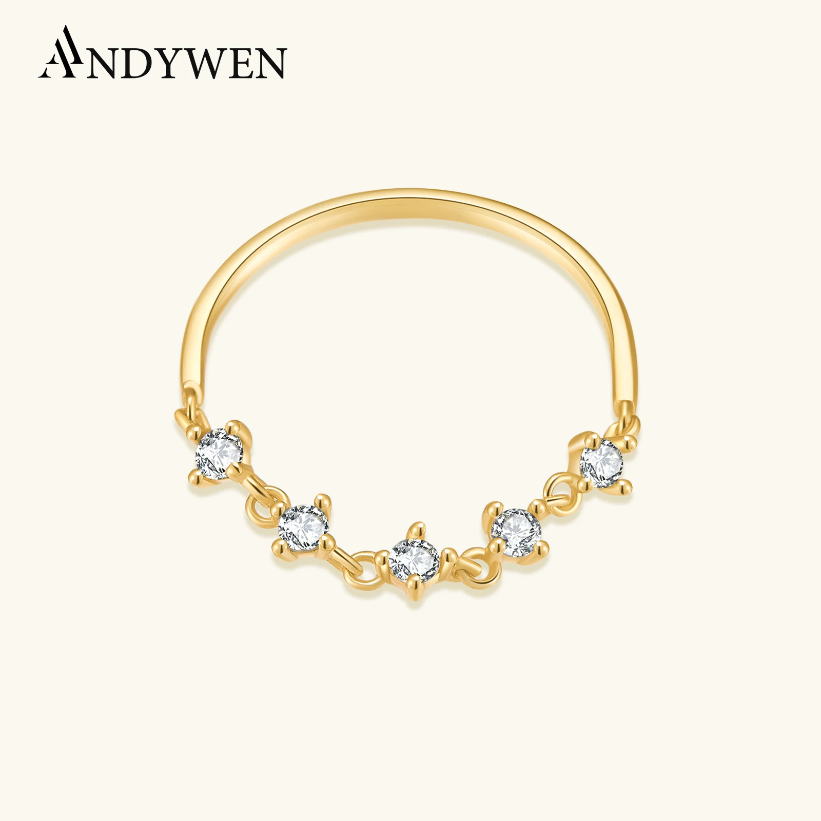 ANDYWEN-女性用スターリングシルバーとジルコンのリング,リング,925スターリングシルバー,キュービックジルコニア,ジルコニア,ジルコニア,ゴールドカラー,ミニマリストスタイル,パーティー,ウェディング,新しいコレクション2021