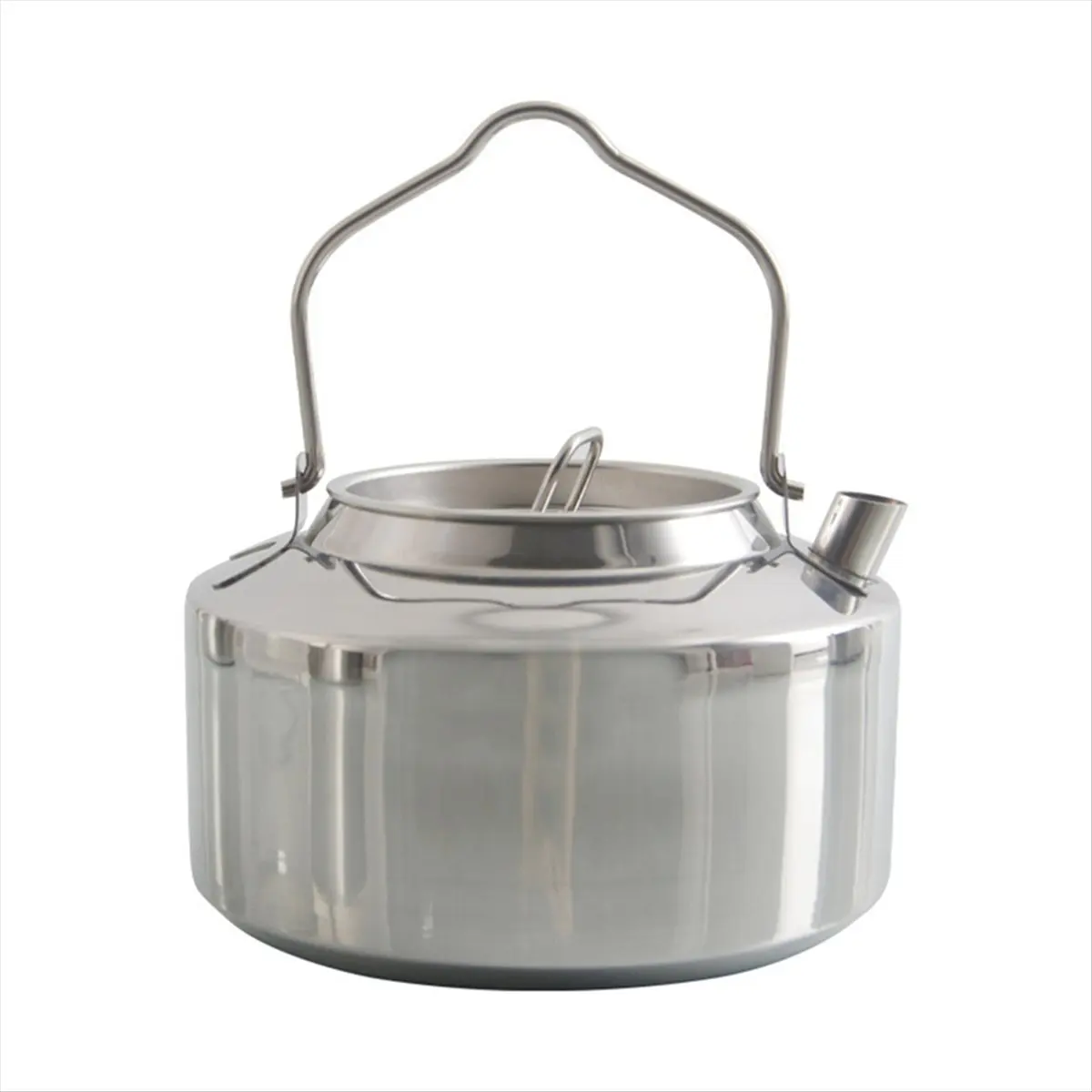 POPULAR-Outdoor Stainless Steel Single Handle Camping Hung Pot Portable Coffee Pot Picnic Cooker 1.2L Teapot Cooking Accessory