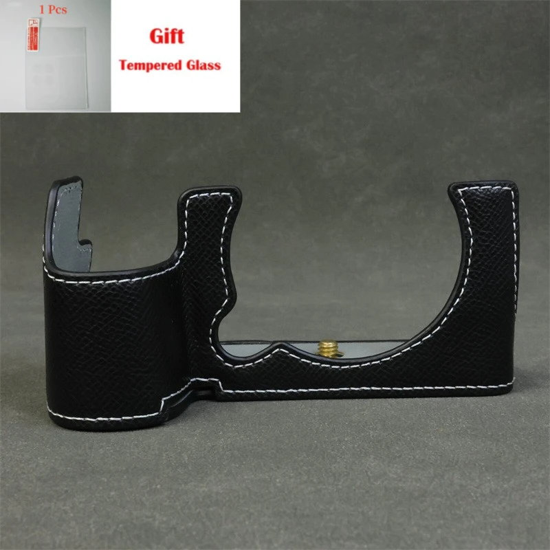 

Camera Case Protective Body Cover For FUJIFILM Fuji X-S20 leather case, XS20 handle half cover base case + free tempered film