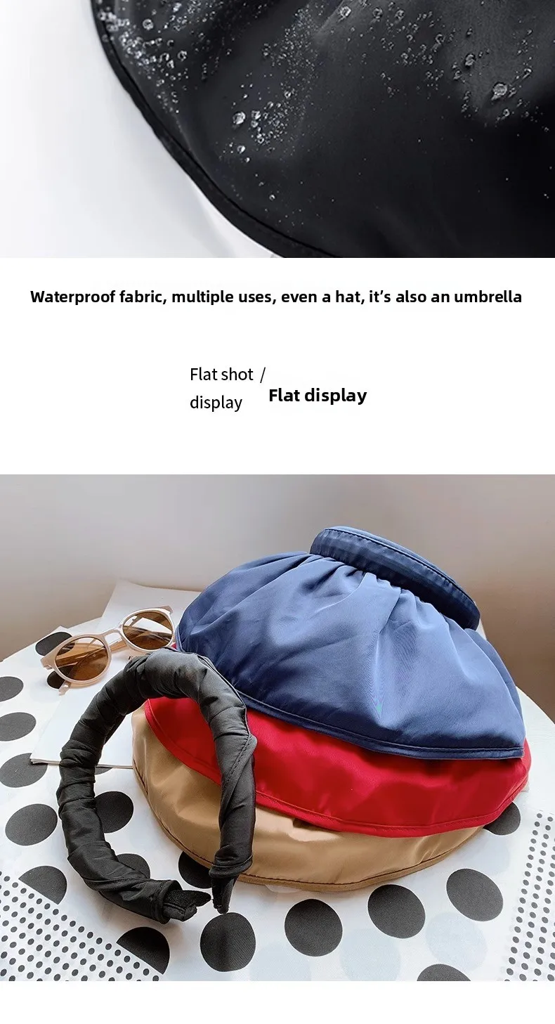 UPF50+ Sonnenblende-Hut, Dual-Use-Vollgesichts-Sonnenschutz, faltbares Stirnband für Strand, Wandern, Outdoor, Sommerhüte für Damen – Detail 16
