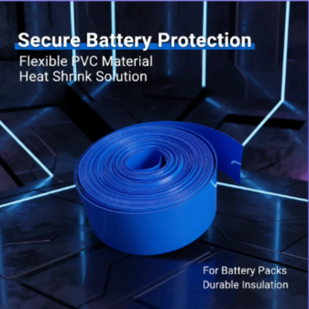 1Meter PVC Of 18650 Battery Packs Cable Sleeve Multi Size Heat Shrink Tube Blue Shrink Insulated Shrink Tubing For Production