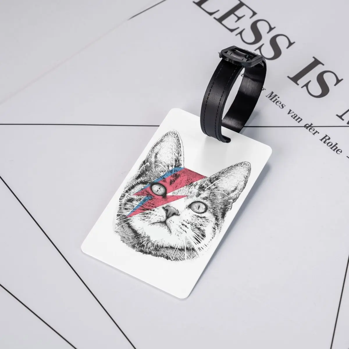 

Бирки для багажа Ziggy Stardust Cat David Bowie, аксессуары для чемоданов, этикетки для путешествий, держатели для багажных бирок, идентификационные бирки с именем и адресом