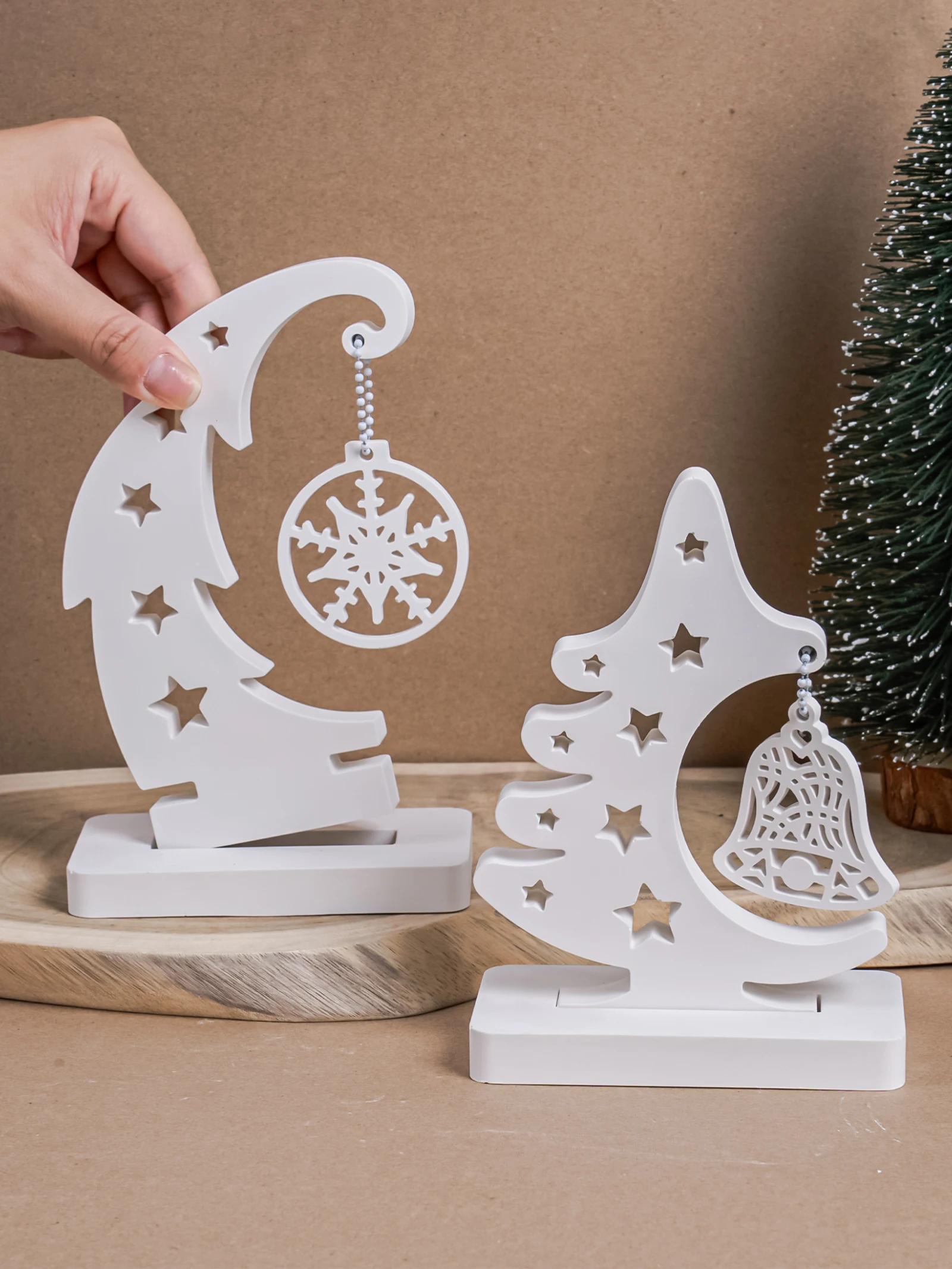 لتقوم بها بنفسك شجرة عيد الميلاد زخرفة قالب من السيليكون ندفة الثلج جرس الجص الاسمنت الحرفية قالب الراتنج قوالب الصب ديكور للطاولات المنزل الهدايا #5