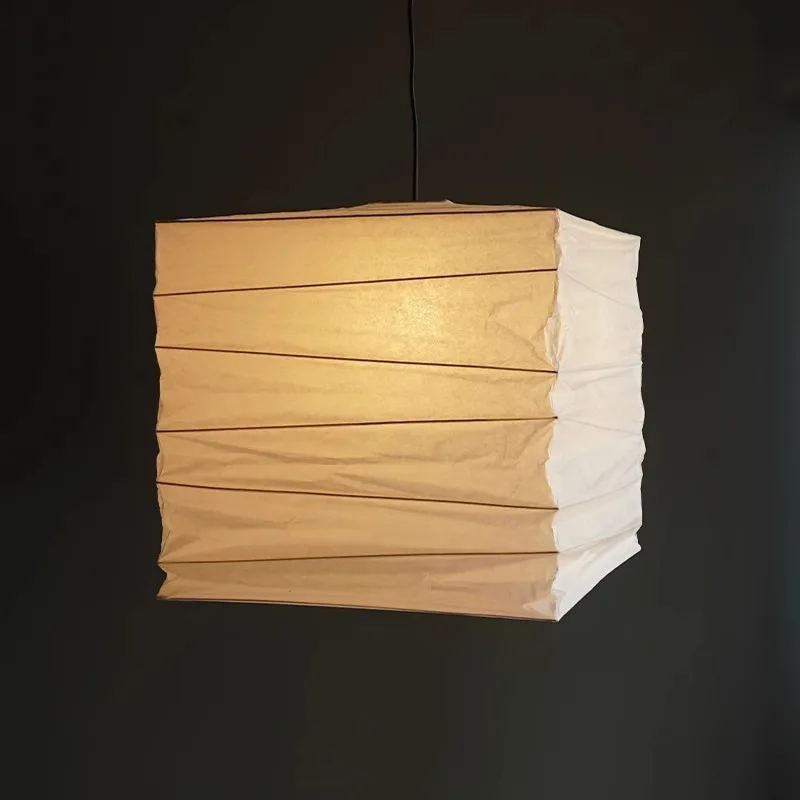 Square paper lantern and wind Japanese-style wabi-sabi wind medieval chandelier cover B & B lamps