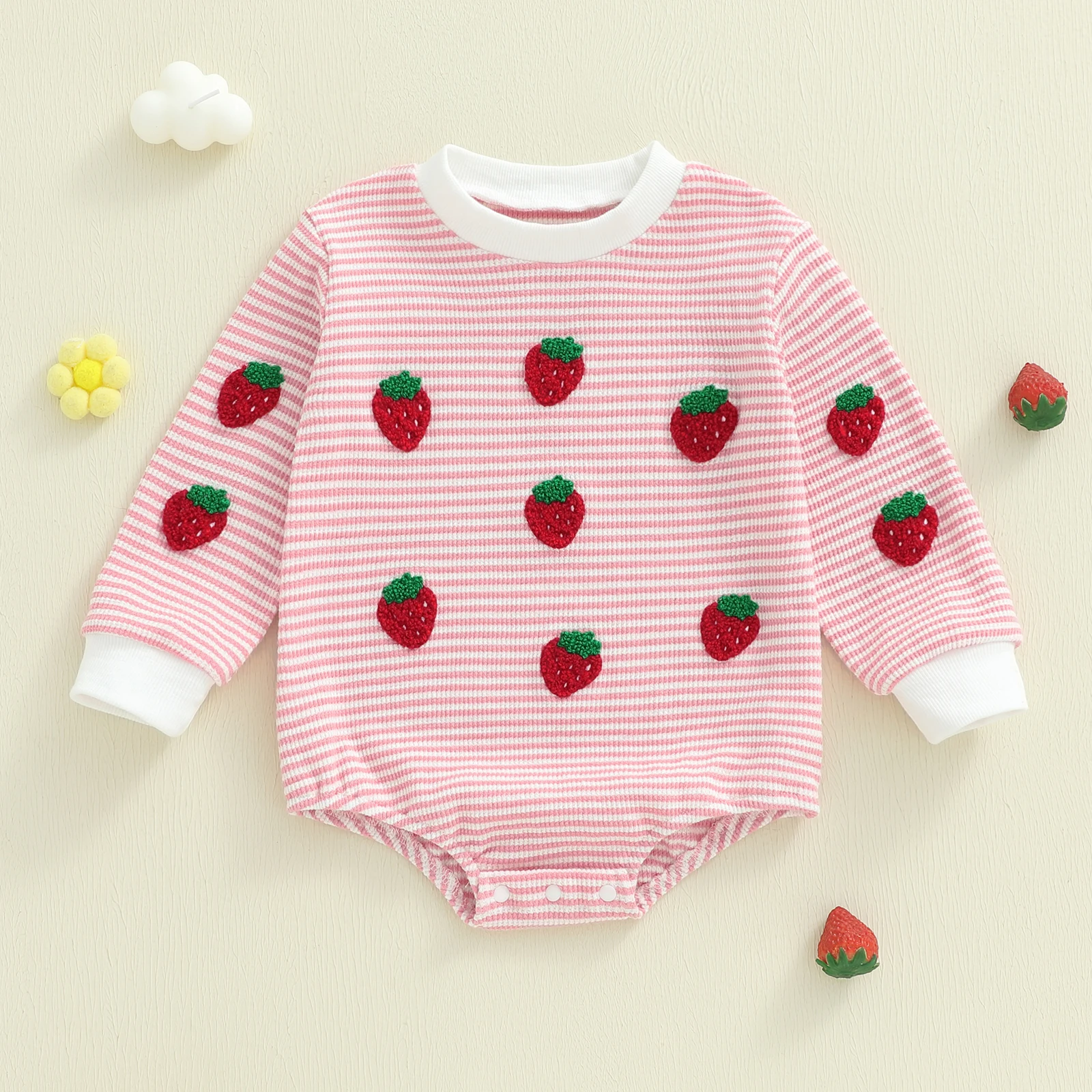 

Infant Girls Jumpsuit Short Sleeve Round Neck Watermelon Print Playsuit Outfit for Summer Beach Party and Picnic