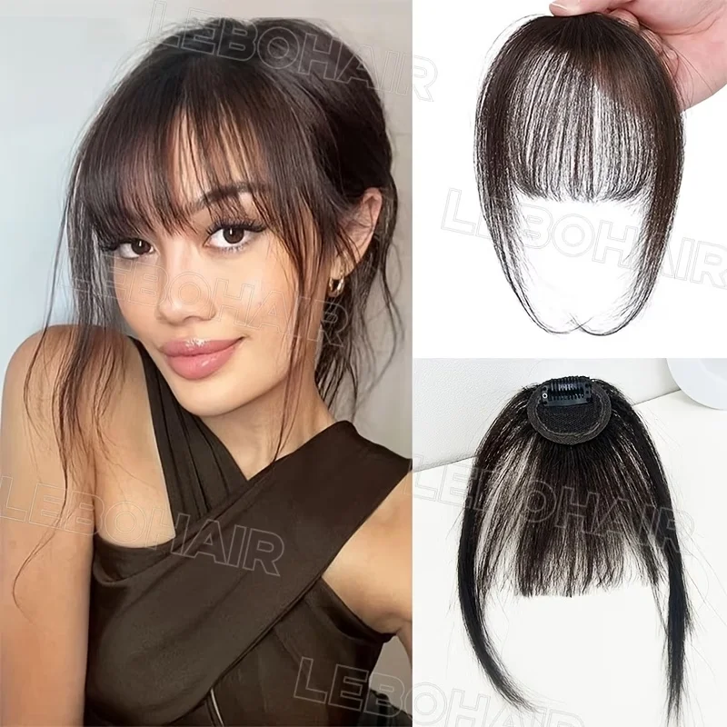 Women's Clip-In Bangs & Frontal Hairpieces | Natural Looking, Straight Human Hair U-Part Attachment, Suitable for All Hair Types