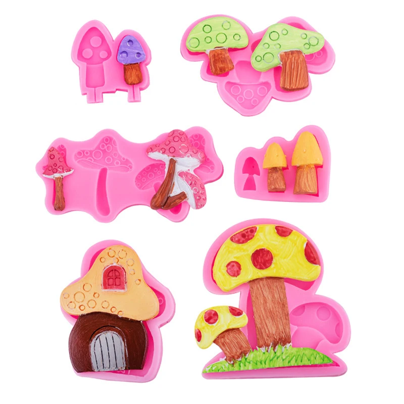 Kitchen Accessories Ware Mushroom Fondant For Baking Pasty Silicone Mold Cake Decorating Polymer Clay Resin Candy Supplies