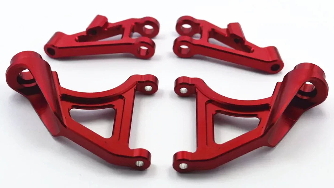 GVM CNC Machined Alloy Front & Rear Arms For Kyosho Scorpion Red