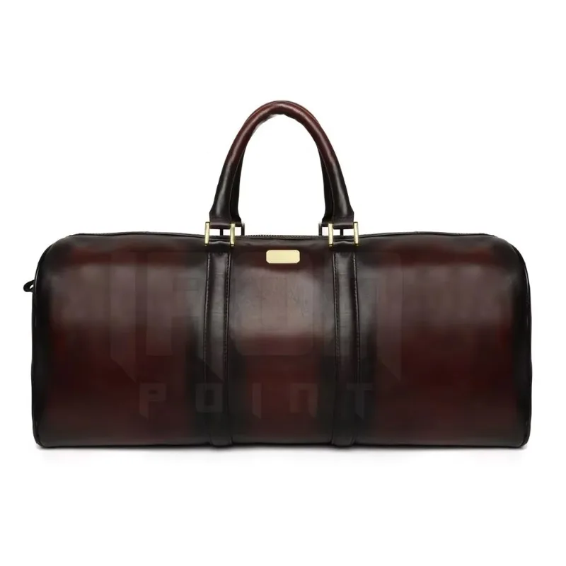 Leather Duffel Bag, Zipper, Large Capacity, Spacious Interior, Multiple Pockets, Durable, Light and Environmentally Friendly