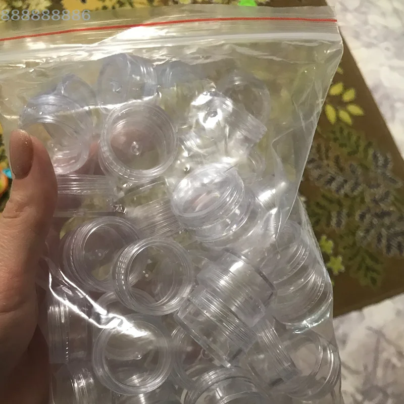 Barattolo di crema trasparente da 50 pezzi Mini contenitori per bottiglie cosmetiche Pentola trasparente per unghie