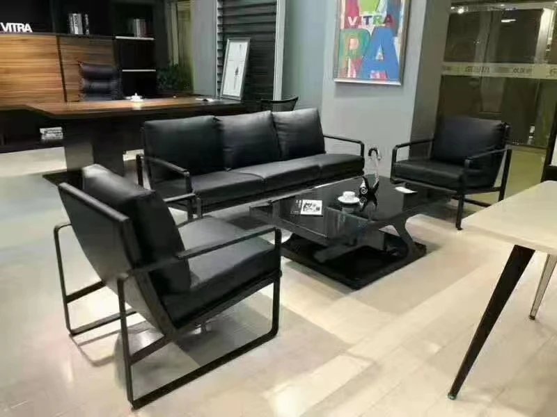 # Multi-Color Customizable Fashion Leather Metal Frame Durable Comfortable Office Sofa Set Apartment Hotel Use