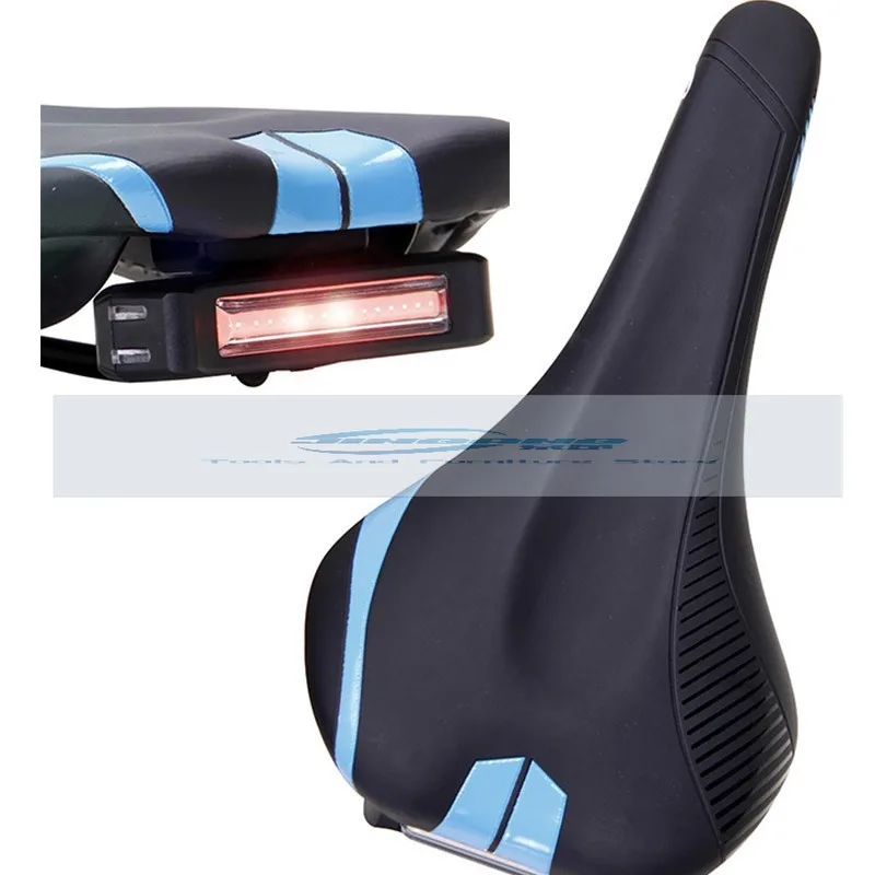 

New Product Saddle with Tail Light Bicycle Seat Cushion USB Rechargeable Light Mountain Bike Riding Accessories